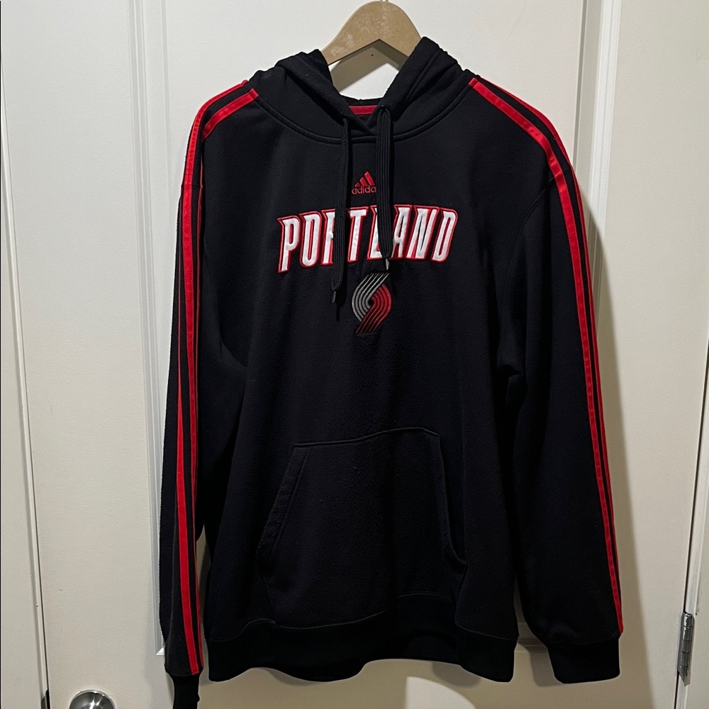 Adidas Black and Red Portland Hoodie